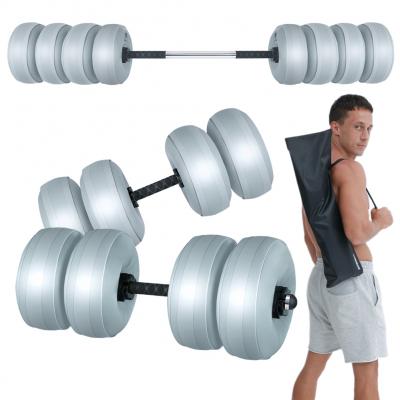 Adjustable 30-35 kg Barbell, Water Filled Dumbbells, Gym Push Up Weightlifting, Dumbbell Barbell 2 in 1 Set