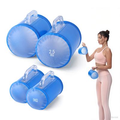 Deiris 2kg Water Dumbbell Pairs,Portable Travel Weights Adjustable Yoga Exercise Fitness Water Training Dumbbell Set
